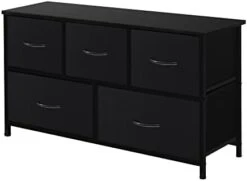 AZL1 Life Concept Extra Wide Dresser Storage Tower With Sturdy Steel Frame, 5 Drawers Of Easy-Pull Fabric Bins, Organizer Unit For Bedroom, Hallway, Entryway, Dark Grey -Amazon Store 21s1dt3O8wL. AC