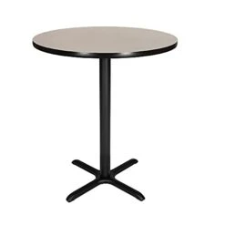 OEF Furnishings OEF Café Table, 30" Height, Grey Nebula/Black Frame -Amazon Store 21sSQmOjY7S