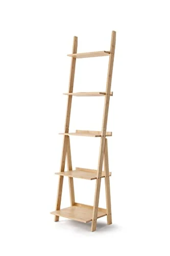 Venloup Ladder Shelf, 5-Tier Bookshelf, Free Standing Organizer Storage Shelves, Storage Rack Shelf For Office, Bathroom, Living Room, Nature 3 Venloup Ladder Shelf, 5-Tier Bookshelf, Free Standing Organizer Storage Shelves, Storage Rack Shelf For Office, Bathroom, Living Room, Nature