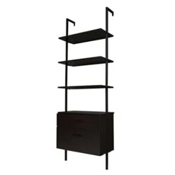 HOYOC 71" Industrial Bookshelf, 5-Tier Wood Wall Mounted Ladder Shelf Bookshelf With 2 Drawers And Matte Steel Frame Open Display Rack For Bedroom,Home Office,Collection,Plant Flower 9 HOYOC 71" Industrial Bookshelf, 5-Tier Wood Wall Mounted Ladder Shelf Bookshelf With 2 Drawers And Matte Steel Frame Open Display Rack For Bedroom,Home Office,Collection,Plant Flower -Amazon Store 21uL1IrxlZL