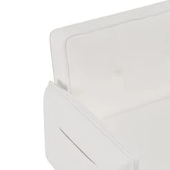 HomSof Convertible Sofa Sleeper Futon With Arms Split Back Design Compact Couch Bed, White -Amazon Store 21vd0E6TBrL