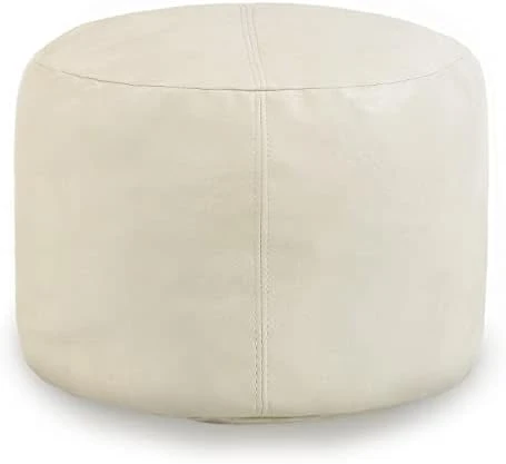 Thgonwid Unstuffed Faux Leather Pouf Cover, Handmade Footstool Ottoman Storage Solution, Floor Footrest Cushion - 16.5”x12.5”, Ivory White 7 Thgonwid Unstuffed Faux Leather Pouf Cover, Handmade Footstool Ottoman Storage Solution, Floor Footrest Cushion - 16.5”x12.5”, Ivory White - Image 5