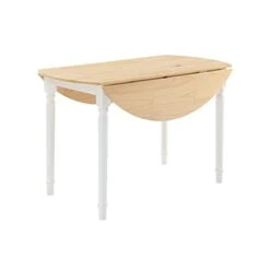 MUSEHOMEINC Farmhouse Folding Dinning Table, Round Table With Drop Leaf, Dinning Tables For Small Spaces,Drop Leaf Extendable Oval Top Kitchen Table,Space Saving Kitchen Table Dining Room,Living Room -Amazon Store 21xJcQh4imL