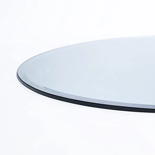 46" Round Clear Glass Table Top 1/2" Thick 1" Beveled Edge 3 46" Round Clear Glass Table Top 1/2" Thick 1" Beveled Edge