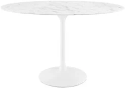 Modway Lippa 60" Oval-Shaped Mid-Century Modern Dining Table With Artificial Marble Top And White Base -Amazon Store 21yOtwvip8L. AC