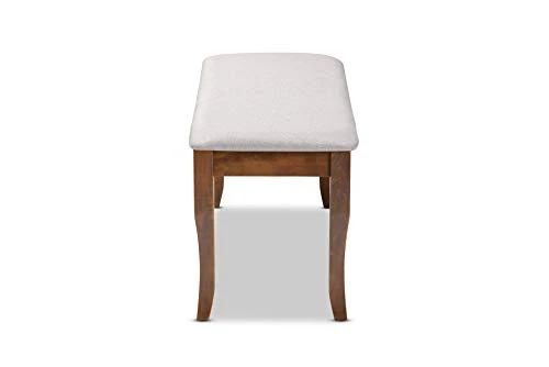 Baxton Studio Cornelie Modern And Contemporary Transitional Grey Fabric Upholstered And Walnut Brown Finished Wood Dining Bench 4 Baxton Studio Cornelie Modern And Contemporary Transitional Grey Fabric Upholstered And Walnut Brown Finished Wood Dining Bench - Image 2