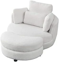 GoDoco 42" W Swivel Accent Barrel Chair Set Lounge Club Big Round Sofa With 4 Pillows And Storage Ottoman For Living Room And Bedroom (Black + Chenille) 29 GoDoco 42" W Swivel Accent Barrel Chair Set Lounge Club Big Round Sofa With 4 Pillows And Storage Ottoman For Living Room And Bedroom (Black + Chenille) -Amazon Store 31 jUF3FvoL. AC