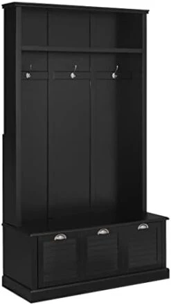 Crosley Furniture Ellison Hall Tree With Storage Drawer, White -Amazon Store 31 mo34egZL. AC