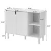 Panana Kitchen Buffet Cabinet Storage Sideboard With 2 Doors 2 Shelves, White, 41.8" L X 15" W X 32.5" H 2 Panana Kitchen Buffet Cabinet Storage Sideboard With 2 Doors 2 Shelves, White, 41.8" L X 15" W X 32.5" H -Amazon Store 3103lCpWg2L