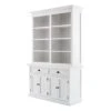 NovaSolo Halifax Mahogany Solid Wood Buffet Hutch Unit With 8 Shelves In White -Amazon Store 310GoJexezL