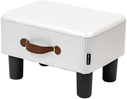 H&B Luxuries Footstool Small Ottoman, PU Leather Small Ottoman Foot Rest,16.14" Extended Rectangular Footstool With Carry,Ottoman For Living Room, Bedroom, Couch,Patio,Cloakroom (Light Brown) 15 H&B Luxuries Footstool Small Ottoman, PU Leather Small Ottoman Foot Rest,16.14" Extended Rectangular Footstool With Carry,Ottoman For Living Room, Bedroom, Couch,Patio,Cloakroom (Light Brown) - Image 13