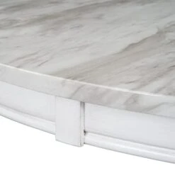 5 Piece Round Dining Table Set, Marble Top Kitchen Table Sets Dinette Set For 4 Include Marble Veneer Round Kitchen Table And 4 Chairs For Small Space (White) -Amazon Store 310ifgpGphL