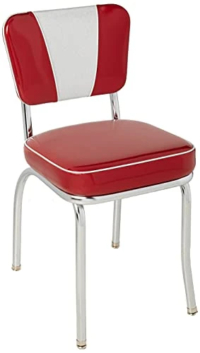 Richardson Seating Retro V-Back Diner Chair With 2" Box Seat, Glitter Sparkle Red/Glitter Silver 3 Richardson Seating Retro V-Back Diner Chair With 2" Box Seat, Glitter Sparkle Red/Glitter Silver