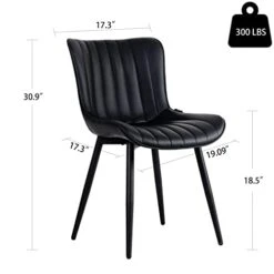 YOUNUOKE Dining Chairs Set Of 2,Upholstered Mid Century Modern Chair Armless Faux Leather Accent Chairs With Backrest Metal Legs And Adjustable Feet For Kitchen Living Room Bedrooms,Black 17 YOUNUOKE Dining Chairs Set Of 2,Upholstered Mid Century Modern Chair Armless Faux Leather Accent Chairs With Backrest Metal Legs And Adjustable Feet For Kitchen Living Room Bedrooms,Black -Amazon Store 310wTeI9FwL