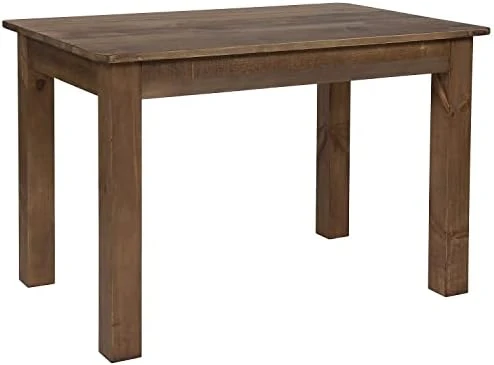 Flash Furniture HERCULES 46" X 30" Rectangular Antique Rustic Solid Pine Farm Dining Table 6 Flash Furniture HERCULES 46" X 30" Rectangular Antique Rustic Solid Pine Farm Dining Table - Image 4