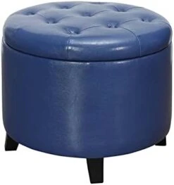 Convenience Concepts Designs4Comfort Round Ottoman, Gray Fabric -Amazon Store 311DFiEiL. AC