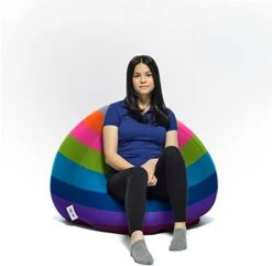 Yogibo Pod X Small Bean Bag For Teens, Adults, Plush, Soft, Single Beanbag Chair, Measures 3'x3', Blue -Amazon Store 311KVQruyyL. AC