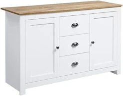 HOMCOM Kitchen Sideboard With Adjustable Shelves, Buffet Cabinet, Coffee Bar Cabinet With 3 Storage Drawers, White 15 HOMCOM Kitchen Sideboard With Adjustable Shelves, Buffet Cabinet, Coffee Bar Cabinet With 3 Storage Drawers, White -Amazon Store 311M 1ws8pL. AC