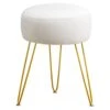 LUE BONA Vanity Stool, White Vanity Stools For Makeup Room, Round Ottoman Foot Stool, Velvet Footrest Vanity Chair For Bathroom Vanity, Bedroom, Living Room, Entryway, Offices 2 LUE BONA Vanity Stool, White Vanity Stools For Makeup Room, Round Ottoman Foot Stool, Velvet Footrest Vanity Chair For Bathroom Vanity, Bedroom, Living Room, Entryway, Offices -Amazon Store 311S2FRPbwL