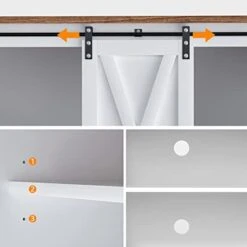 Farmhouse Coffee Bar Cabinet, 58’’ Kitchen Buffet Sideboard Cabinet With Sliding Barn Door, Coffee Bar Table With Adjustable Shelves, White Buffet Table With Storage,Living Dining Room Storage Cabinet 15 Farmhouse Coffee Bar Cabinet, 58’’ Kitchen Buffet Sideboard Cabinet With Sliding Barn Door, Coffee Bar Table With Adjustable Shelves, White Buffet Table With Storage,Living Dining Room Storage Cabinet -Amazon Store 311cJaraOdL