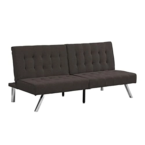 Pabby Yard Sofa Bed, Convertible Futon Sofa,Small Futon Couch With Wood Frame And Stainless Feet,Espresso 8 Pabby Yard Sofa Bed, Convertible Futon Sofa,Small Futon Couch With Wood Frame And Stainless Feet,Espresso - Image 6