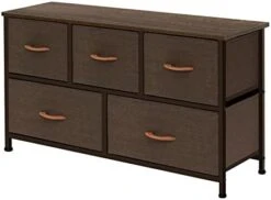 AZL1 Life Concept Extra Wide Dresser Storage Tower With Sturdy Steel Frame, 5 Drawers Of Easy-Pull Fabric Bins, Organizer Unit For Bedroom, Hallway, Entryway, Dark Grey -Amazon Store 311sD9tbL4L. AC
