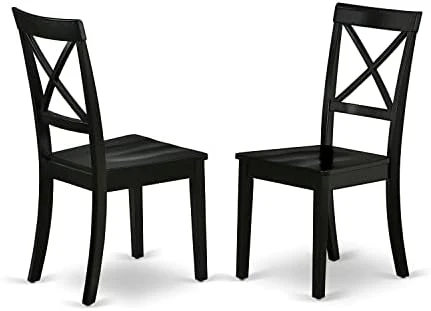East West Furniture WHI-W Dining Chairs, BOC-BLK-W 4 East West Furniture WHI-W Dining Chairs, BOC-BLK-W - Image 2