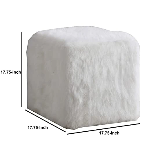 Homepop Home Decor | Faux Fur Pouf Ottoman | Pouf Ottomans For Living Room & Bedroom | Decorative Home Furniture(White) 6 Homepop Home Decor | Faux Fur Pouf Ottoman | Pouf Ottomans For Living Room & Bedroom | Decorative Home Furniture(White) - Image 4