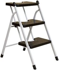 GENERIC 3-Step Steel Ladder Folding Step Ladder With Wide Anti-Slip Pedal Multipurpose Step Ladder Flower Stand Shelf Organizer For Household Kitchen Office 330lbs Load Capacity (Color : Bruin) 25 GENERIC 3-Step Steel Ladder Folding Step Ladder With Wide Anti-Slip Pedal Multipurpose Step Ladder Flower Stand Shelf Organizer For Household Kitchen Office 330lbs Load Capacity (Color : Bruin) -Amazon Store 312MBkPwvL. AC