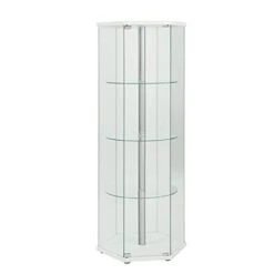 4-shelf Hexagon Shaped Curio Cabinet White And Clear 950001 -Amazon Store 312NviG6R9L