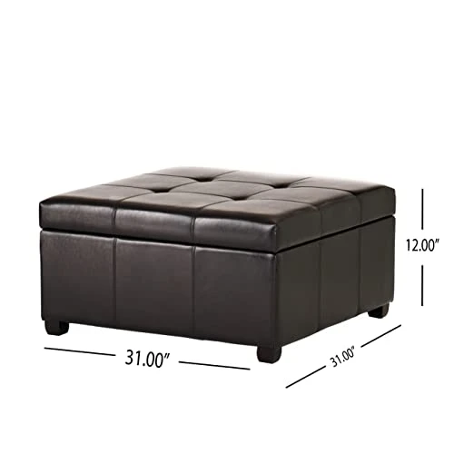 Christopher Knight Home Carlsbad Bonded Leather Storage Ottoman, Espresso 5 Christopher Knight Home Carlsbad Bonded Leather Storage Ottoman, Espresso - Image 3