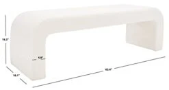Safavieh Couture Collection Caralynn Mid-Century Modern White Faux Lamb's Wool (Fully Assembled) Bench