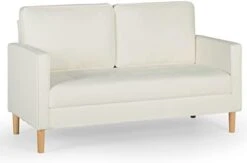 AILEEKISS Mid-Century Sectional Sofa Sets 3 Pieces Faux Leather Loveseat Couches With 2 USB Living Room Furniture Accent Arm Chairs For Small Space, Apartment, Office (1-Seater+1-Seater+3-Seater) -Amazon Store 312qJODuroL. AC