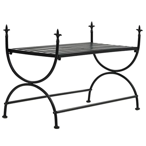 CUMYZO Bench Vintage Style Metal 32.7"x16.5"x21.7" Black 5.5kg/12.1ib Kitchen & Dining Benches 3 CUMYZO Bench Vintage Style Metal 32.7"x16.5"x21.7" Black 5.5kg/12.1ib Kitchen & Dining Benches
