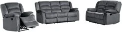 Blackjack Furniture Winthrop Microfiber Modern Reclining Living Room Chair, Loveseat, Sofa, Gray