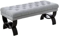 Christopher Knight Home Scarlett Fabric Ottoman Bench, Light Grey 17.25”D X 41.00”W X 16.75”H -Amazon Store 313JyFkxLpL. AC