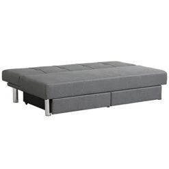 JAHH 3-seat Design Convertible Futon Sofa Bed Adjustable Couch Sleeper W/Two Drawers Grey -Amazon Store 313XPl1h2vL