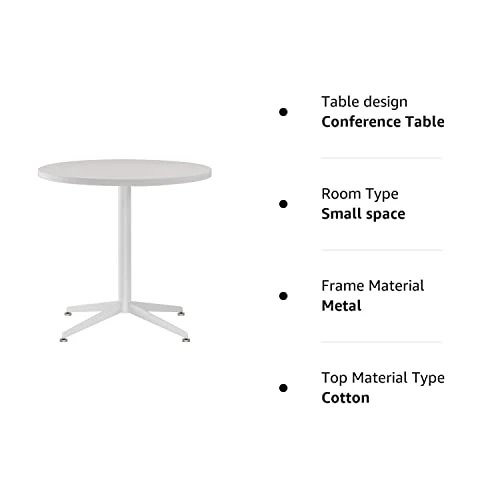 SENGLIDA White Dining Table Round Small Office Table Conference Table Coffee Meeting Table For Office Boardroom Kitchen Living Room Waterproof Desktop Easy Assembly 31.5 Inch 7 SENGLIDA White Dining Table Round Small Office Table Conference Table Coffee Meeting Table For Office Boardroom Kitchen Living Room Waterproof Desktop Easy Assembly 31.5 Inch - Image 5