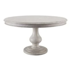 Kosas Home Adrienne 54" Round Solid Wood Dining Table In Distressed Warm Gray