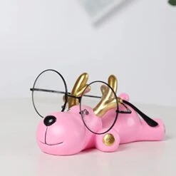 TEEGUI New Creative Homes Resin Decoration Animal Glasses Frame Color Painting Resin Crafts Decoration And Statues (C, One Size)