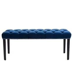 Yoluckea Modern Velvet Bench Upholstered Ottoman Dining Bench With Nailhead Trim Tufted Footstool For Entryway Bedroom Kitchen Dining Table (Blue) 14 Yoluckea Modern Velvet Bench Upholstered Ottoman Dining Bench With Nailhead Trim Tufted Footstool For Entryway Bedroom Kitchen Dining Table (Blue) -Amazon Store 313s9jY7QhL