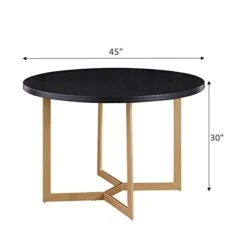 Morden Fort 5 Piece Round Dining Table With Dining Chair Set, Modern Luxaury Velvet Upholstered Dining Table Set With 4 Hexagonal Chair For Dining Room, Restaurant - Beige