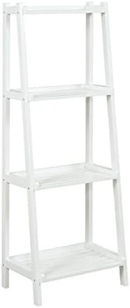 New Ridge Home Goods 2027-WHT Solid Wood Ladder Style Bookcase Bookshelf, Small, White 6 New Ridge Home Goods 2027-WHT Solid Wood Ladder Style Bookcase Bookshelf, Small, White - Image 4