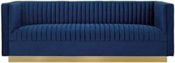 Modway Sanguine Vertical Channel Tufted Performance Velvet Upholstered Armchair In Navy -Amazon Store 313zLmHweUL. AC