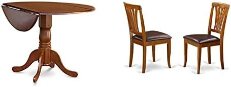 East West Furniture Wood Dining DLT-WHI-TP Modern Kitchen Table Round Tabletop And 42 X 29.5-Linen White Finish 7 East West Furniture Wood Dining DLT-WHI-TP Modern Kitchen Table Round Tabletop And 42 X 29.5-Linen White Finish - Image 5