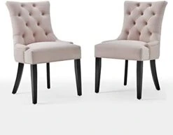 Modway Regent Tufted Performance Velvet Dining Side Chairs - Set Of 2, Teal -Amazon Store 314DyPNJjL. AC