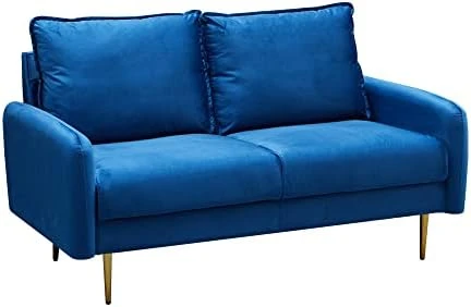 INSTORY Velvet Sofa Set Modern Sofa & Loveseat Set 2 Piece Tufted Couch Set With Metal Legs For Living Room, Office, Bedroom - Ginger 16 INSTORY Velvet Sofa Set Modern Sofa & Loveseat Set 2 Piece Tufted Couch Set With Metal Legs For Living Room, Office, Bedroom - Ginger - Image 14