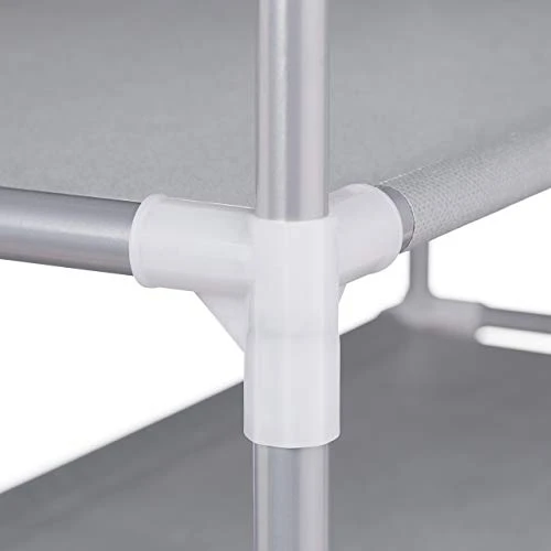 Relaxdays Fabric 10 Levels For 30 Pairs, Shoe Rack Height 150 X Width 62 X Depth 28 Cm, Grey, 1 Item 9 Relaxdays Fabric 10 Levels For 30 Pairs, Shoe Rack Height 150 X Width 62 X Depth 28 Cm, Grey, 1 Item - Image 7