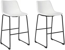 Signature Design By Ashley Centiar 24" Counter Height Modern Bucket Barstool Set Of 2,Faux Leather, Brown -Amazon Store 314N52PA1dL. AC