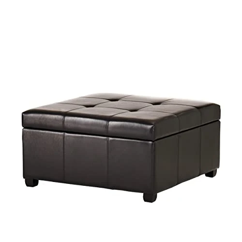 Christopher Knight Home Carlsbad Bonded Leather Storage Ottoman, Espresso 3 Christopher Knight Home Carlsbad Bonded Leather Storage Ottoman, Espresso